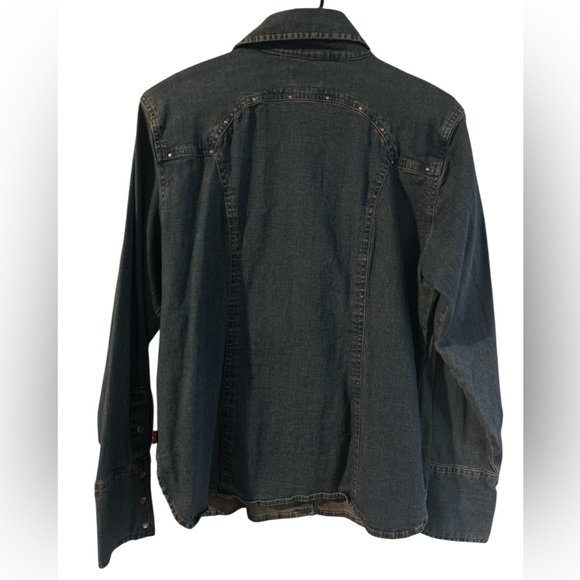 Levi’s Western Core Denim Button Down Shirt Women’s Large - Picture 5 of 7